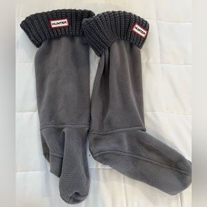 Hunter Original Tall Gray Boot Sock 6 Stitch Cable Acrylic-Size M